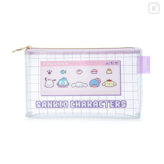 Japan Sanrio Clear Flat Pouch - Bit / Purple - 1