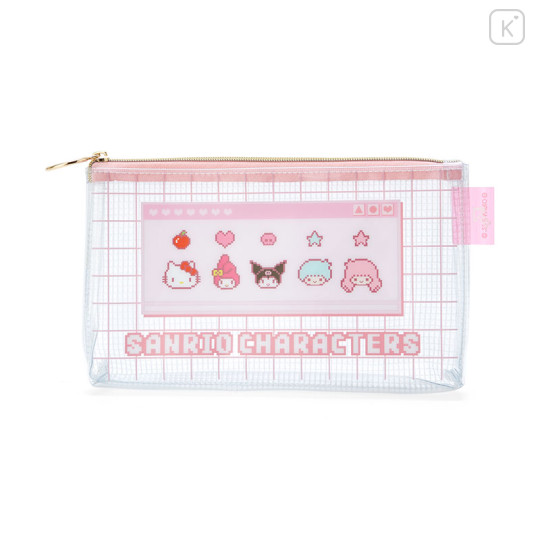 Japan Sanrio Clear Flat Pouch - Bit / Pink - 1