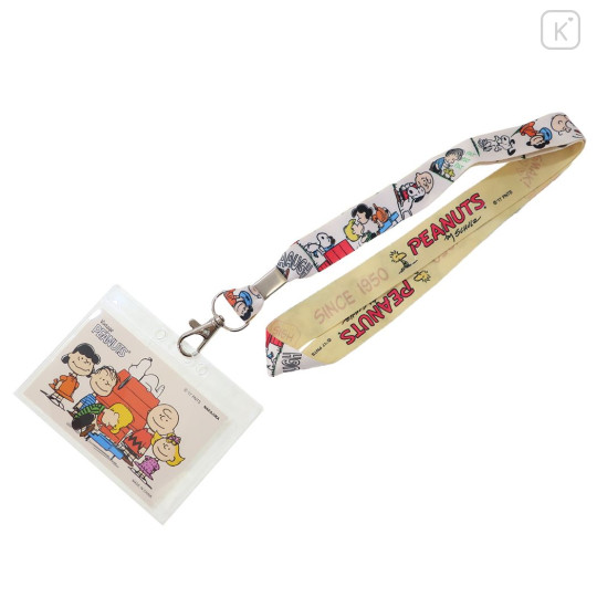 Japan Peanuts Neck Strap with ID Badge Holder - Snoopy & Friends / White & Light Yellow - 1