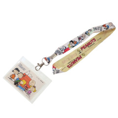 Japan Peanuts Neck Strap with ID Badge Holder - Snoopy & Friends / White & Light Yellow