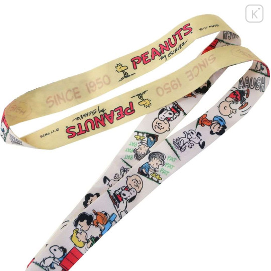 Japan Peanuts Neck Strap - Snoopy & Friends / White & Light Yellow - 2