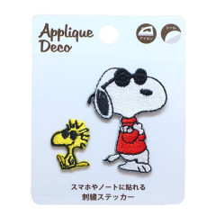 Japan Peanuts Embroidery Iron-on Applique Patch / Snoopy & Woodstock Joe Cool