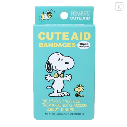 Japan Peanuts Boxed Adhesive Bandage - Snoopy & Woodstock - 1