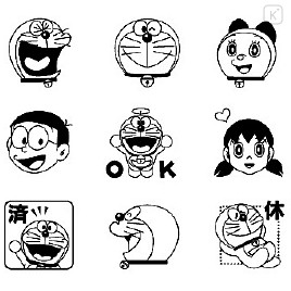 Japan Doraemon Check Stamp Set - Friends - 2