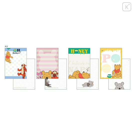 Japan Disney A6 Notepad - Winnie The Pooh / Oh Honey - 2