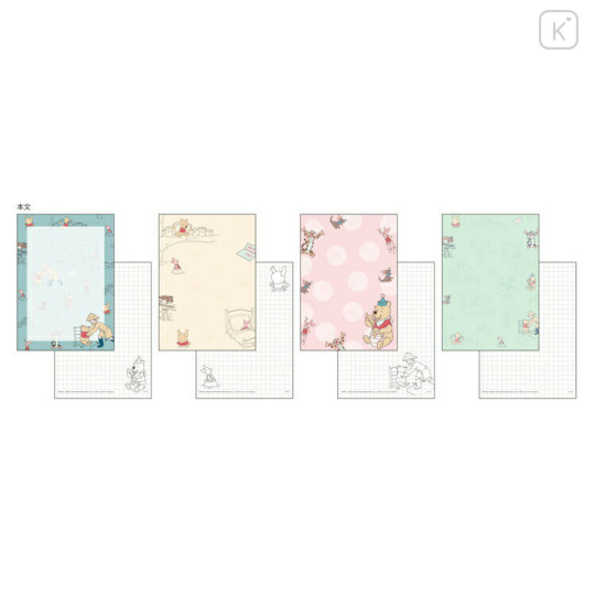 Japan Disney A6 Notepad - Winnie The Pooh / Friends Blue - 2