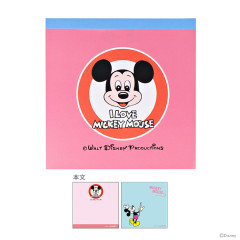 Japan Disney Square Memo - Mickey / Retro Love