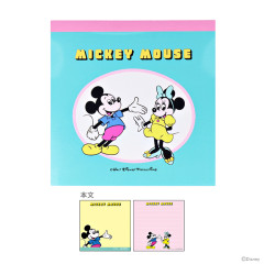 Japan Disney Square Memo - Mickey & Minnie / Retro Love