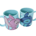 Japan Disney Kiss Pair Mug Set - Stitch & Angel - 2