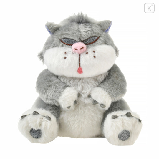 Japan Disney Store Fluffy Plush Keychain - Lucifer Cat : Sleepy - 1