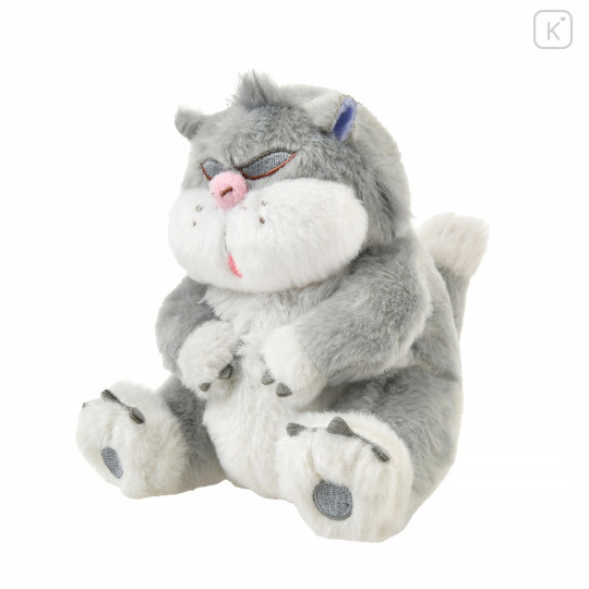 Japan Disney Store Fluffy Plush Keychain - Lucifer Cat : Sleepy - 2