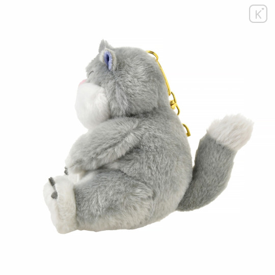 Japan Disney Store Fluffy Plush Keychain - Lucifer Cat : Sleepy - 3