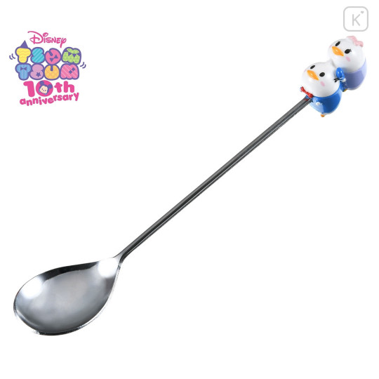 Japan Disney Store Tsum Tsum Dessert Spoon - Donald & Daisy / 10th Anniversary - 1