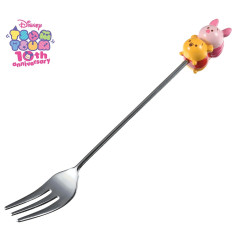 Japan Disney Store Tsum Tsum Dessert Fork - Pooh & Piglet / 10th Anniversary