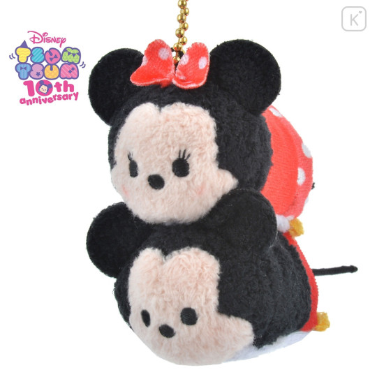 Japan Disney Store Tsum Tsum Plush Keychain - Mickey & Minnie / 10th Anniversary - 1