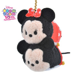 Japan Disney Store Tsum Tsum Plush Keychain - Mickey & Minnie / 10th Anniversary