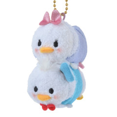 Japan Disney Store Tsum Tsum Plush Keychain - Donald & Daisy / 10th Anniversary