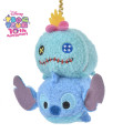 Japan Disney Store Tsum Tsum Plush Keychain - Stitch & Scrump : 10th Anniversary - 1