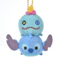 Japan Disney Store Tsum Tsum Plush Keychain - Stitch & Scrump : 10th Anniversary - 2