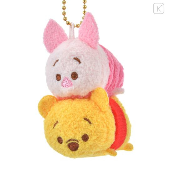 Japan Disney Store Tsum Tsum Plush Keychain - Pooh & Piglet : 10th Anniversary - 1