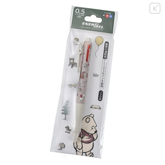 Japan Disney Store EnerGel 3 Color Multi Gel Pen - Winnie The Pooh & Friends - 1