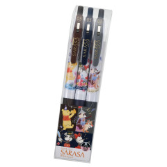 Japan Disney Store Sarasa Clip Gel Pen Set - Pooh Mickey Minnie Chip Dale / Party