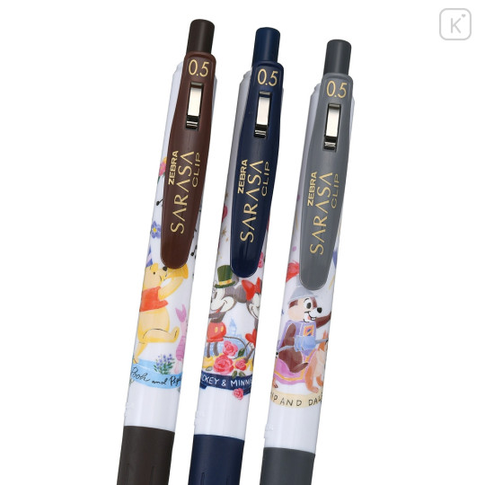 Japan Disney Store Sarasa Clip Gel Pen Set - Pooh Mickey Minnie Chip Dale / Party - 4