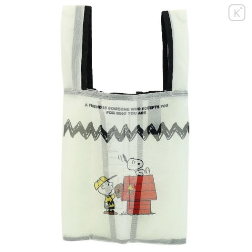 Japan Peanuts Eco Shopping Mesh Bag - Snoopy / Beige White - 1