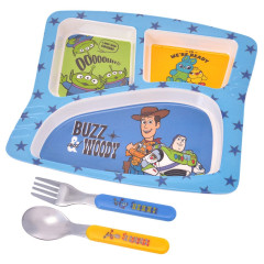 Japan Disney Store Kids Divided Dinnerware Set - Toy Story Buzz Lightyear & Aliens & Woody