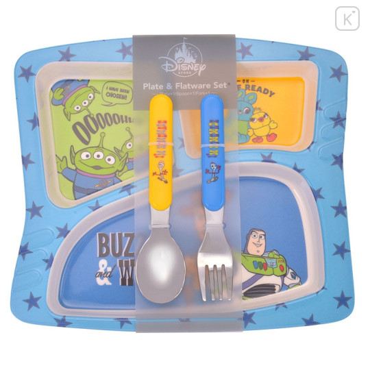 Japan Disney Store Kids Food Tray & Spoon & Fork - Toy Story 4 - 2