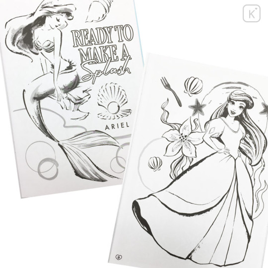 Japan Disney B5 Coloring Book - Ariel / Mermaid - 2