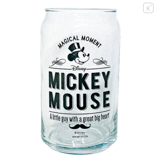 Japan Disney Glass Tumbler - Mickey Mouse / Can Shape - 1