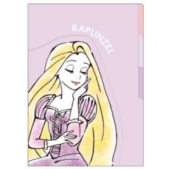Japan Disney 3 Pockets A4 Clear File - Rapunzel