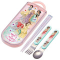 Japan Disney Bento Lunch Trio Cutlery Set - Princess : Ariel Rapunzel Belle Jasmine - 1
