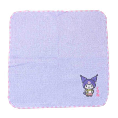 Japan Sanrio Embroidered Towel Handkerchief - Kuromi / Yukata Hot Spring
