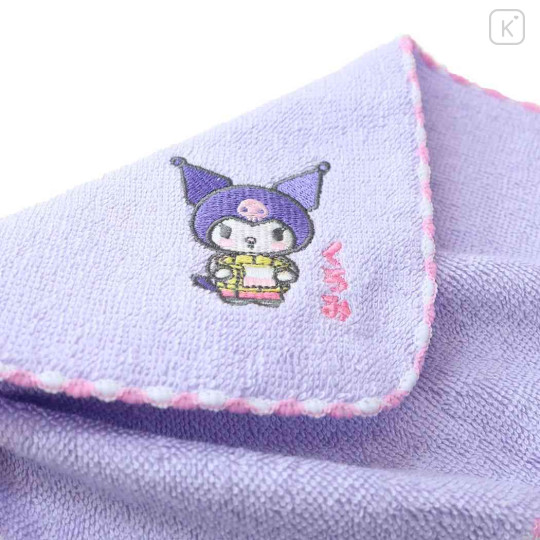 Japan Sanrio Embroidered Towel Handkerchief - Kuromi : Yukata Hot Spring - 2