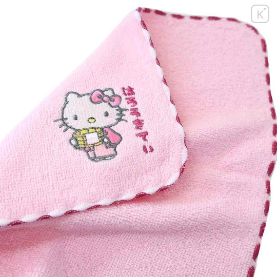 Japan Sanrio Embroidered Towel Handkerchief - Hello Kitty : Yukata Hot Spring - 2