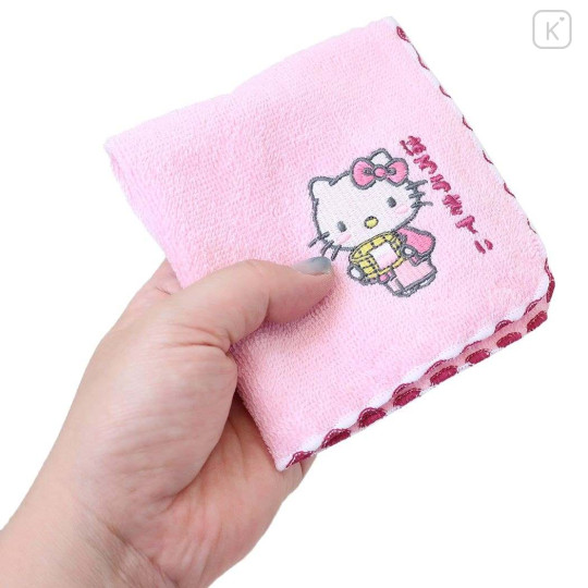 Japan Sanrio Embroidered Towel Handkerchief - Hello Kitty : Yukata Hot Spring - 3