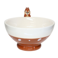 Japan Disney Ceramic Rice Bowl with Nokkari Figure - Chip