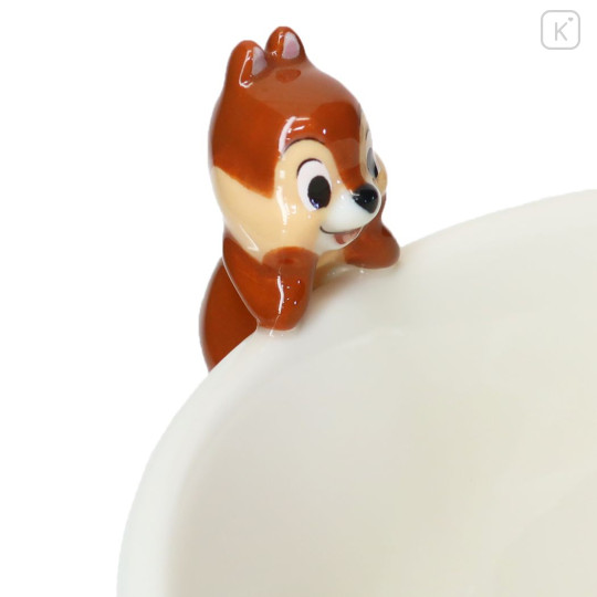 Japan Disney Ceramic Rice Bowl with Nokkari Figure - Chip - 3