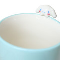 Japan Sanrio Ceramic Mug with Nokkari Figure - Cinnamoroll / Blue & White - 3