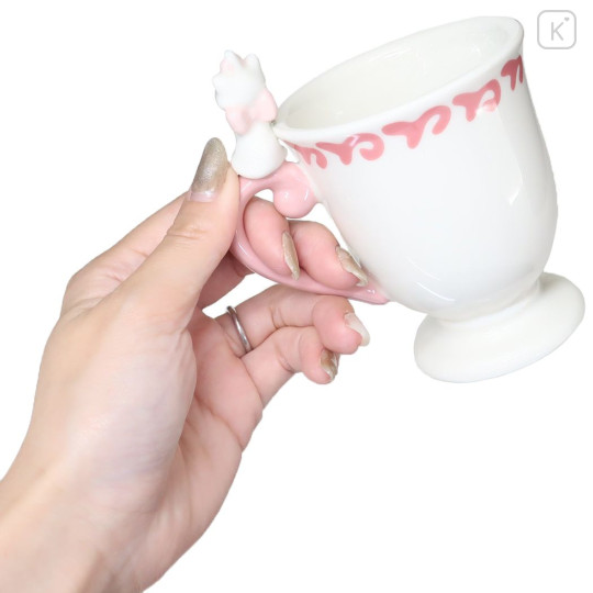 Japan Disney Ceramic Mug with Nokkari Figure - Marie Cat - 2
