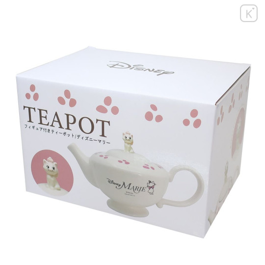 Japan Disney Ceramic Teapot with Nokkari Figure - Marie Cat - 5