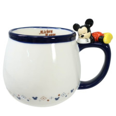 Japan Disney Ceramic Mug with Nokkari Figure - Mickey Mouse