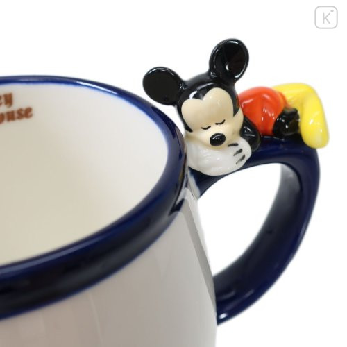 Japan Disney Ceramic Mug with Nokkari Figure - Mickey Mouse - 3