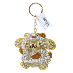 Japan Sanrio Potetan Rhinestone Mascot Keychain - Pompompurin / Puppy