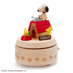 Japan Sanrio Wooden Music Box - Snoopy / House