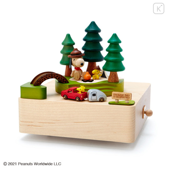 Japan Sanrio Original Wooden Music Box - Snoopy / Camp - 1