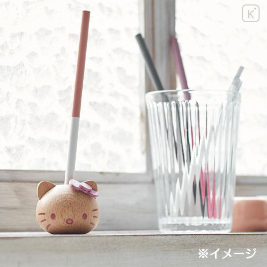 Japan Sanrio Wooden Pen Stand - Hello Kitty - 5