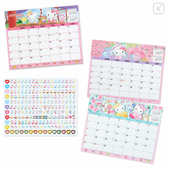 Japan Sanrio Original Sheet Calendar - Hello Kitty 2024 - 2